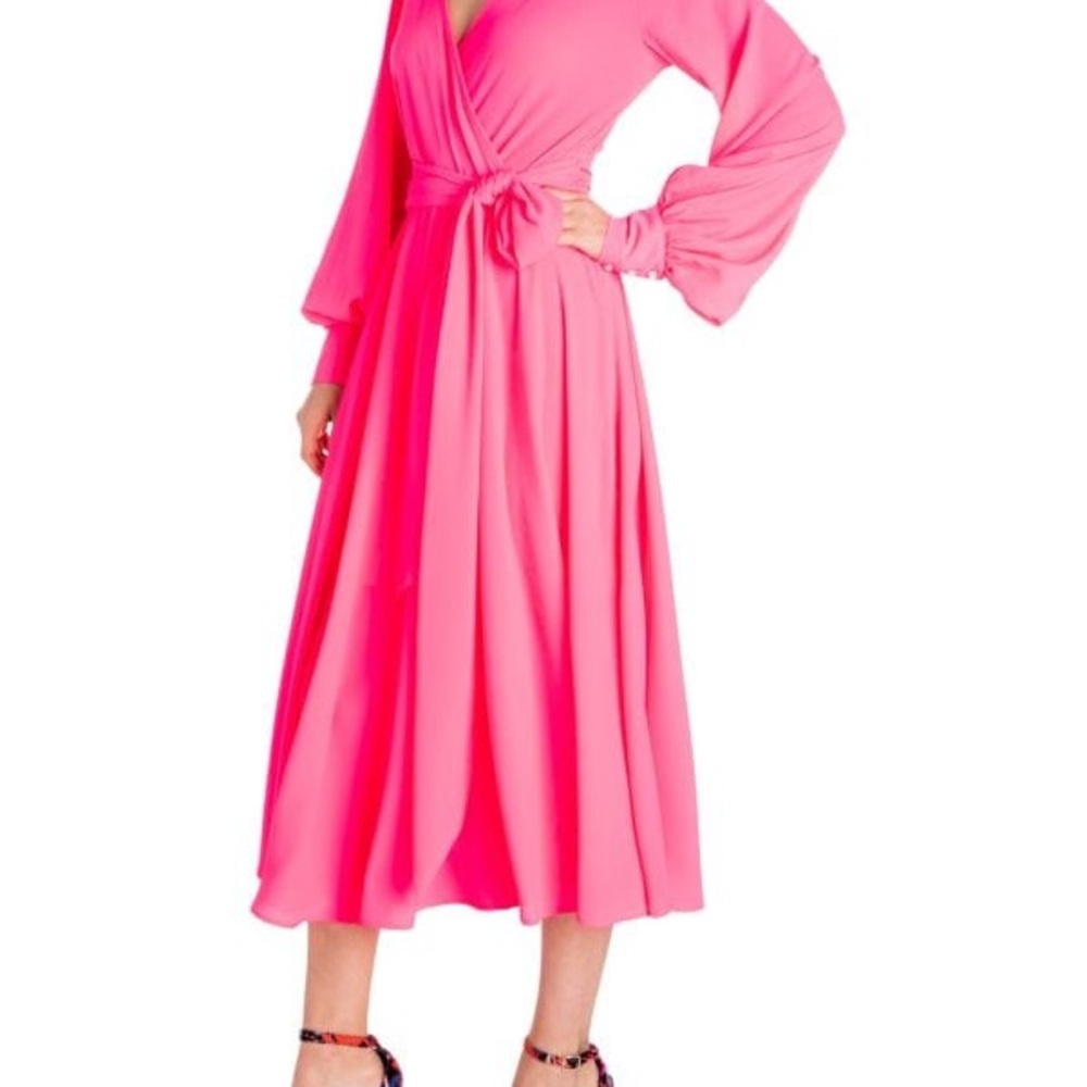 Meghan LA - Lilypad Midi Dress - Neon Pink - NWT - Size S - Picture 3 of 11